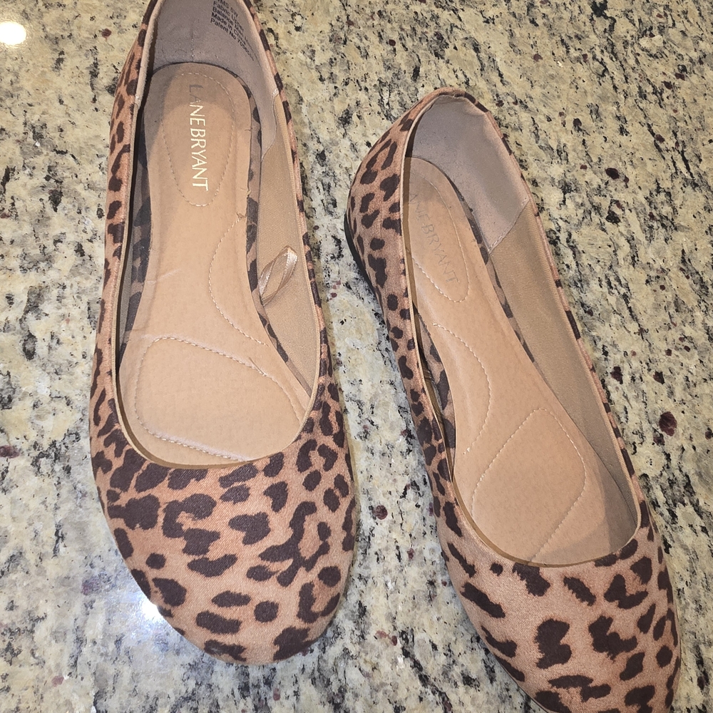 Lane Bryant Tan Leopard Flats